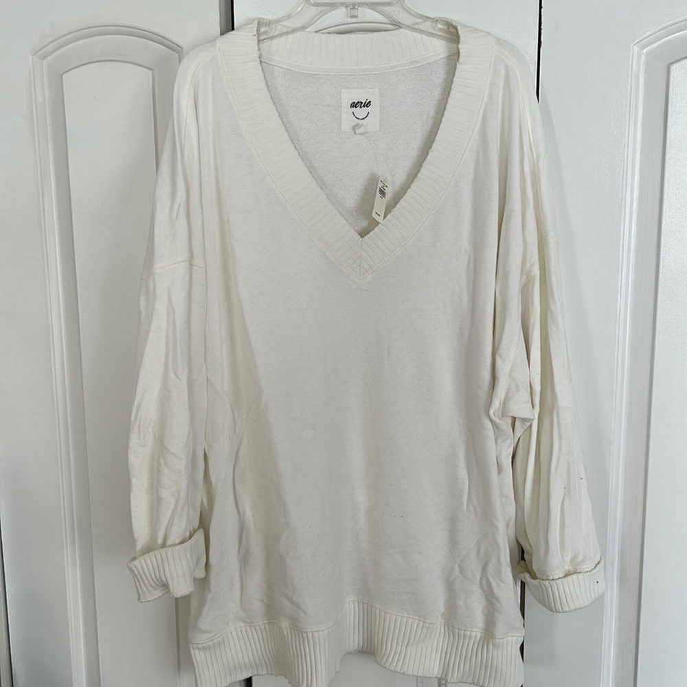 Oversized Aerie V Neck Sweatshirt